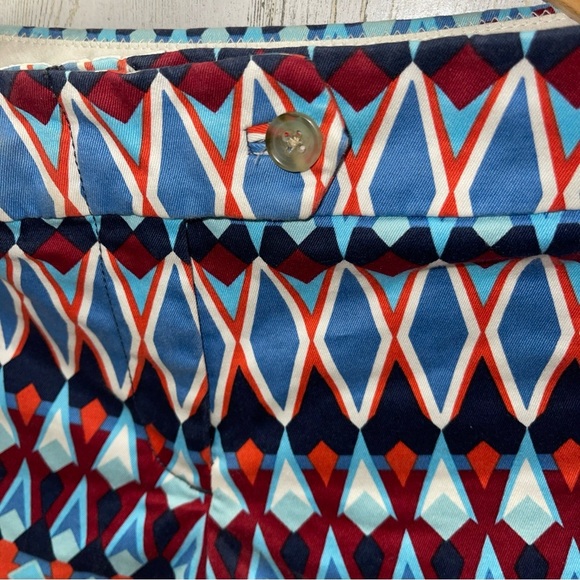 J. Crew Blue and Red Bermuda Shorts with Geometric Pattern - Picture 4 of 16